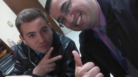 Con un buen exalumno y ahora un buen colega...